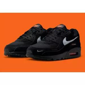 나이키 에어 맥스 90 블랙 메탈릭 쿨 그레이 오렌지 남성 스포츠 스니커즈 DO670601