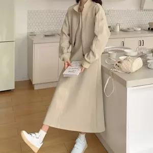 자켓형원피스 레이어드 해외여행겨울옷 여자하객룩