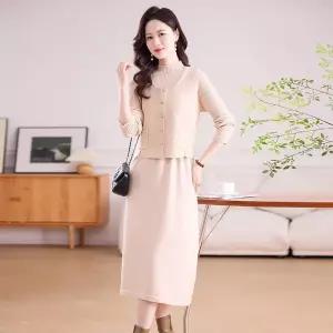 여자정장세트 가을 니트 세트 조끼 원피스 겨울 코디 투피스 원템4