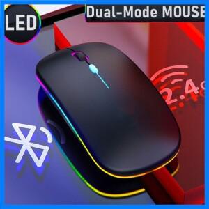 무선 마우스 충전식 듀얼 모드 블루투스 호환 2.4G USB 컴퓨터 마우스 노트북 iPad 태블릿 노트북 게임용