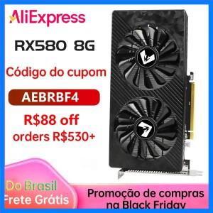 소요 그래픽 카드 AMD 라데온 RX580 2048SP 8G GDDR5 256비트 DVI DP 비디오 게이밍 카드 데스크탑 컴퓨터