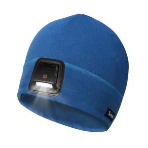 빛이 있는 택시미 리드 비니 USB 충전식 헤드램프 러닝용 플리스 손전등 모자 남성용 아빠 남편을 위한 선물