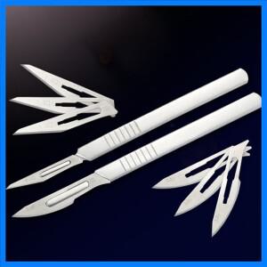 SAYTL 탄소강 외과용 메스 블레이드 손잡이 메스 DIY 절단 도구 PCB 수리 동물 외과용 칼 11 #23 # 10 개 1