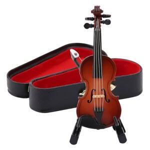 미니어처 바이올린 홈 나무 있는 미니 모델, 모델 악기 스탠드 장식 데코레이션 케이스가