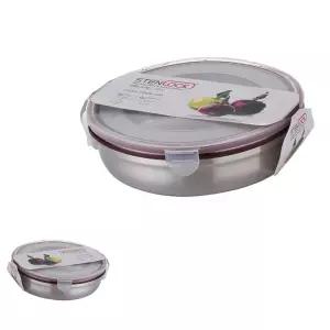 뮤 1P 스텐 레스 원형 반찬통 보관용기 밀폐 2.0L 대용량 대형김치통