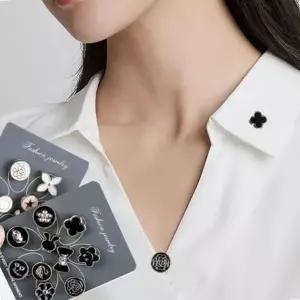 오픈 방지 뱃지 브로치 패션 코사지 단추 10p 세트