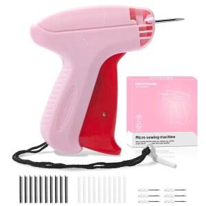 [미국배송] 스티치 건 6개의 미세 바늘 4000개의 마이크로 패스너(2000 화이트 & 2000 블랙).스티치 건 퀵 의류 고정기 재봉 태그 의류용