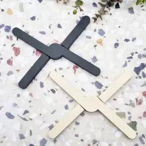 냄비받침대 실리콘 접이식 인테리어 접시 받침 블랙 (WFJPVAF)