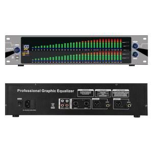 [미국배송] 가정용 스테레오 오디오 시스템을 위한 MICNAUX 31밴드 디지털 이퀄라이저 PC 튜닝 스펙트럼 분석기 디스플레이 및 노이즈 감소 기능을 갖춘 프로페셔널 2U 듀얼 채널 그래픽 이퀄라이저 음악 EQ 스튜디