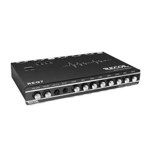 [미국배송] RCA 보조 및 고수준 입력 고전압 RCA 출력이 포함된 반동 R7EQ 차량 오디오 7밴드 1/2 DIN 프리앰프 매개변수 그래픽 이퀄라이저