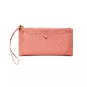 지퍼 카드 장지갑 여성 얇은 가방 지갑 핑크 (WFK439X)