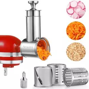 주방 보조 믹서 식기세척기 안전 샐러드 메이커 칼날 3개와 손잡이 엄지 나사 1개가 있는 치즈 강판