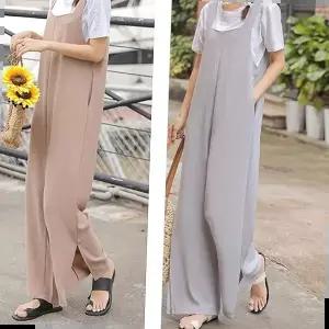 오버롤 여름 여성 데일리 민소매 와이드 점프수트