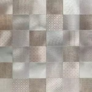 메탈 혼합 무늬 테코 타일 시트 주방용 부엌 시트지 벽면 장식 (WFJ5FKE)