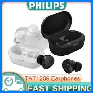 새로운 필립스 TAT1209 이어폰 무선 블루투스 5.3 헤드폰 스포츠 러닝 이어폰 형 헤드셋 듀얼 HD 마이크 통