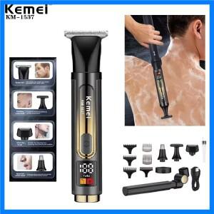 케메이 남성용 전기 등털 제거기 바디 그루밍 키트 바디 헤어 트리머 얼굴 팔 턱 수염 트리머
