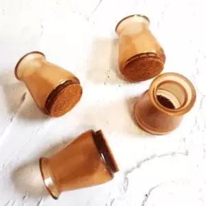 의자발 소음방지 실리콘 의자 발받침 XS 투명갈색 4P (WFJPW7V)