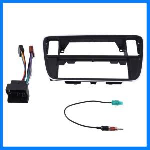 싱글 딘 자동차 대시 키트 하네스 안테나 폭스바겐 업 스코다 시티고 시트용 Mii 2012 + 프레임 라디오 패