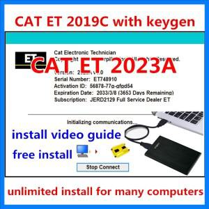 레드 캣 ET 2023A 2019C 2018C 용 자동 진단 소프트웨어 레드 캐터필러 전자 기술자용 무료 키젠 비디오 포