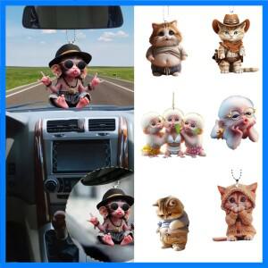 2D 아크릴 원숭이 펜던트 크리스마스 원숭이 펜던트 아크릴 장식 개인화 된 장식 펜던트 자동차 만화 크리