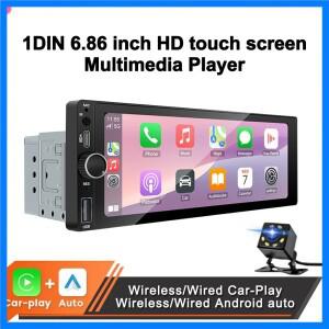 1DIN 6.86 인치 범용 MP5 자동차 라디오 지원 무선 Carplay 안드로이드 자동 AUX USB BT 터치 스크린 멀티