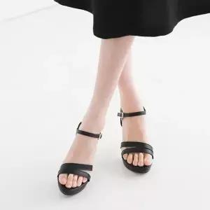 여성용 스트랩 통굽 샌들힐 세련된 스타일 킬힐 여름 하이힐 (WFJ5TOF)