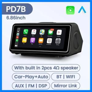 6.86'' 센터 지능형 터치 스크린 미러 자동차 멀티미디어 라디오 체인 스레드리스 카펫 자동차 재생 안드로