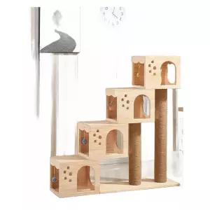 캣타워 빌라 고양이집 합판 계단식 원목 숨숨집