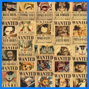 애니메이션 원피스 레트로 크라프트지 보상 공지 1612인치 원피스 캐릭터 포상 공지 포스터 벽 침실 바 장