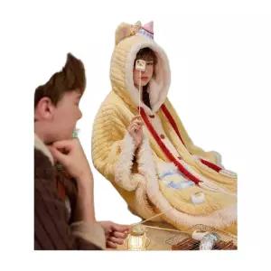 Gukoo 구쿠 빅사이즈 다람쥐 겨울 망토 극세사수면 남여 칩앤데일 잠옷세트 캐릭터 커플