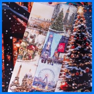 80mm  2m 대형 크리스마스 도시 풍경 테이프 DIY Scrapbooking 장식 사진 앨범 콜라주 저널링 재료 스티커