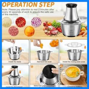 전기 고기 분쇄기 스테인레스 스틸 푸드 프로세서 쵸퍼 주방 용품 야채 및 과일 쵸퍼 가정용 분쇄기