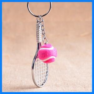 금속 테니스 라켓 키 링 귀여운 미니 키 체인 컬러 펜던트 스포츠카 키 체인 파티 선물 쥬얼리 신제품