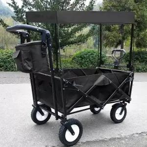 야외 왜건 천막 캐노피 패브릭 보호 카트 태양 그늘막 비 접이식