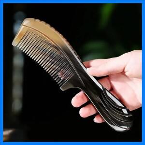 정전기 방지 천연 황소 뿔 빗 수제 버팔로 빗 전문 디탱글링 마사지 미세 치아 빗 세필로 파라 카벨로