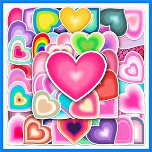 러브 시리즈 만화 귀여운 방수 스티커 스케이트보드 스노우보드 레트로 비닐 스티커 50 개