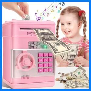 ATM 비밀번호 돼지 저금통 전자 어린이 돈 은행 동전은 3+ 소년과 소녀를 위한 자동 스크롤 지폐 절약 상자