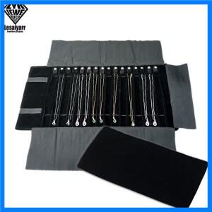 여행 보석 주최자 롤 접이식 보석 케이스 여행 펜던트 목걸이 Jewerly 보관 가방 벨벳 보관 상자