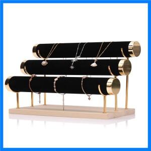 금색 삼층 보석 시계 팔찌 진열대 카운터 탑 액세서리 소품 귀걸이 정리대 보관 랙 홀더