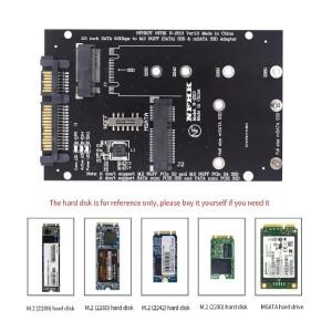 M.2 NGFF Msata SSD-SATA 3.0 2.5 어댑터 PCI SSD 변환기 라이저 카드(PC 노트북용) 최대 6Gps 카드 추가