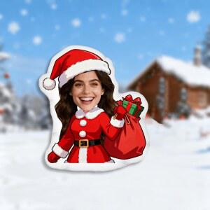 새로운 크리스마스 선물 맞춤형 얼굴 쿠션 메리 개인화된 비치 서핑 미니 스케이트보드