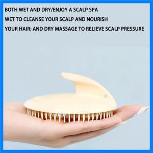 부드러운 두피 마사지 브러시 비듬 제거 젖은 머리와 마른 머리 모두 사용 가능 휴대용 두피 관리 샤워 브