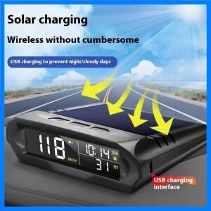 자동차 HUD 헤드 업 디스플레이 범용 태양열 무선 GPS 차량 속도 시간 고도 온도 디스플레이