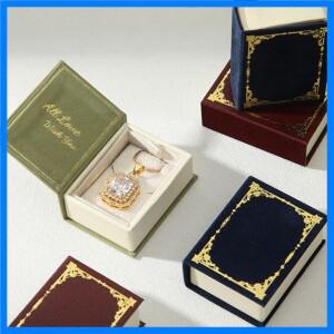 책 모양의 보석 진열 상자 플립 커버 간단한 귀걸이 반지 목걸이 펜던트 보관함 휴대용 여행 보석 거치대