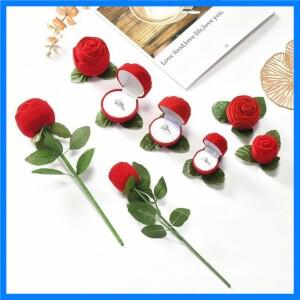 1개의 PC 발렌타인 데이 휴대용 3D 빨간 장미 보석 상자 귀걸이 반지를 위한 저장 디스플레이 홀더 선물 상