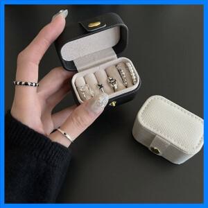 미니 휴대용 작은 보석 저장 가방 여행 간단한 가죽 반지 목걸이 귀걸이 저장 상자 주최자 디스플레이 선물