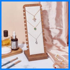 호두색 바디 대나무 보석 목걸이 디스플레이 스탠드 쿠션 목걸이 펜던트 데스크탑 디스플레이 스탠드는 가