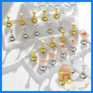 10개 투명 네일 스탠드 자석 인조 손톱 홀더 프레스온 네일 디스플레이 네일 랙 아크릴 네일 트레이닝/페인