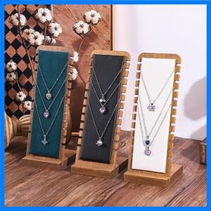 1PC 대나무 수직 보석 목걸이 디스플레이 스탠드 보석 디스플레이 판매 및 가족 목걸이 디스플레이에 적합