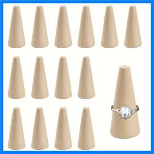 10Pcs 나무 반지 디스플레이 콘 모양의 손가락 반지 스탠드 보석 디스플레이 반지 보석 전시회